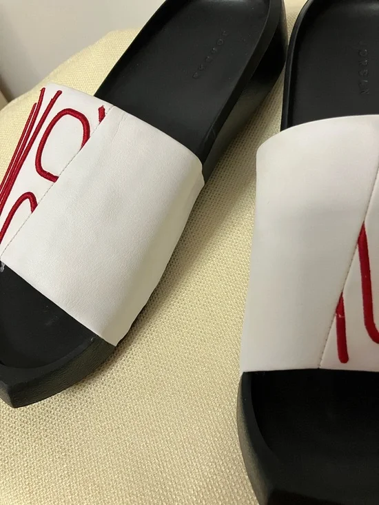 Nike Jordan Nola Slide Sandals W Sz 8   White Black Gym Red - Picture 12 of 12